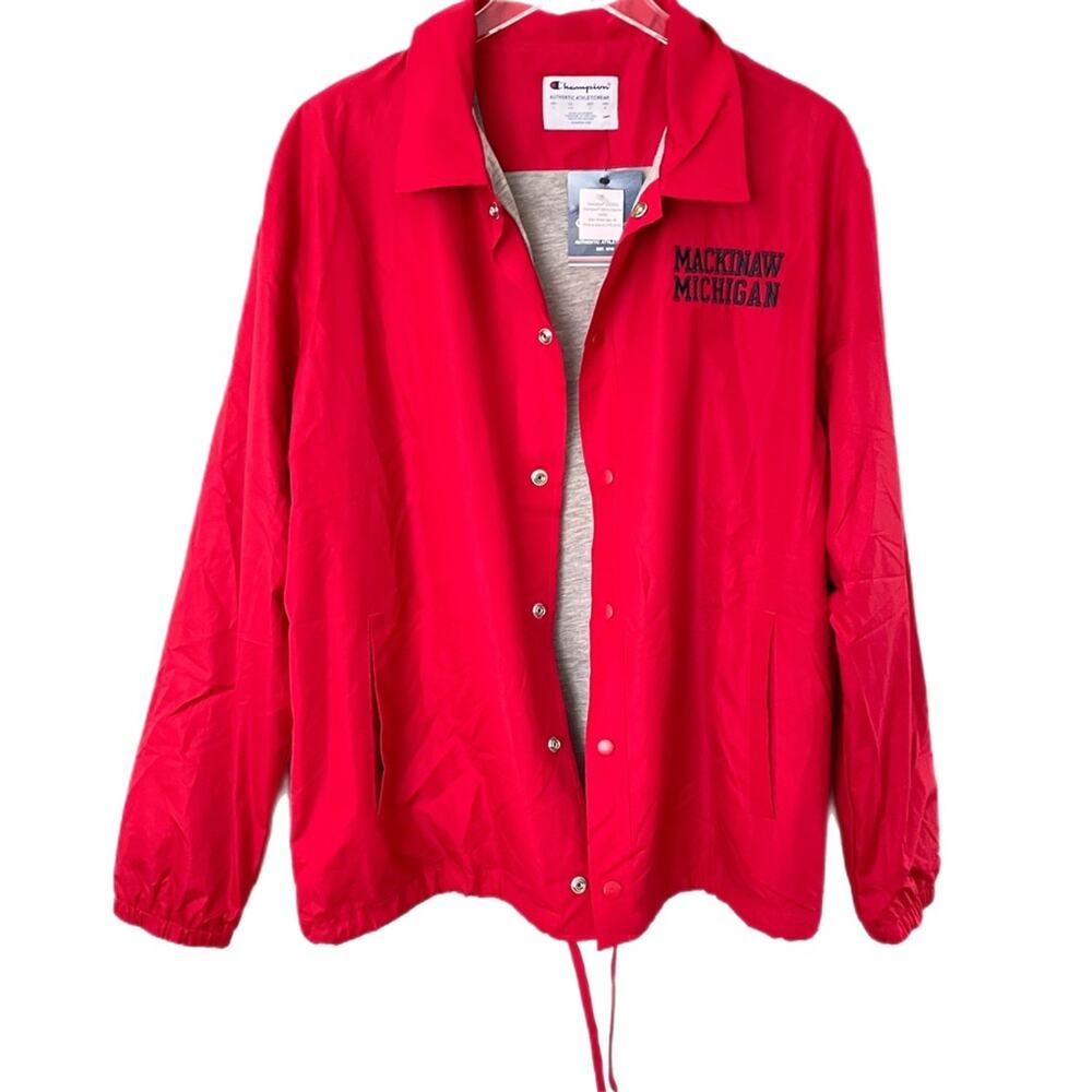 NWT Champion Mens Mackinaw Michigan Coaches Sz L